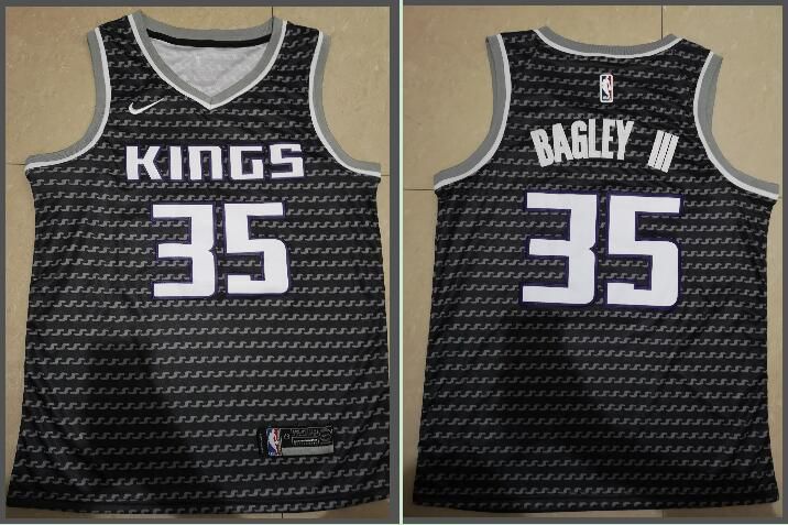 Men Sacramento Kings 35 Bagley iii Black City Edition Game Nike NBA Jerseys